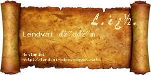 Lendvai Ádám névjegykártya